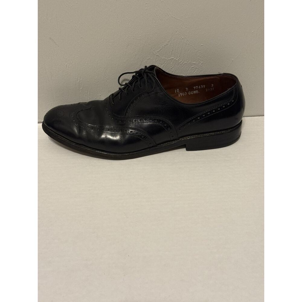 Allen Edmonds Chester Shoes Mens 10 D Wingtip Oxford Luxury Black Leather Dress - Picture 5 of 10
